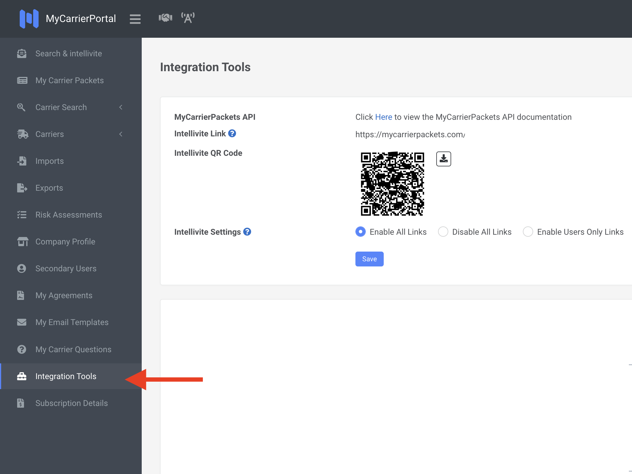 my carrier portal integration tools