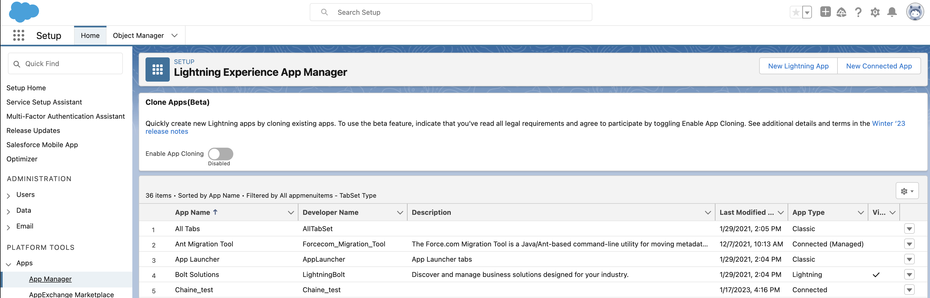 salesforce app manager