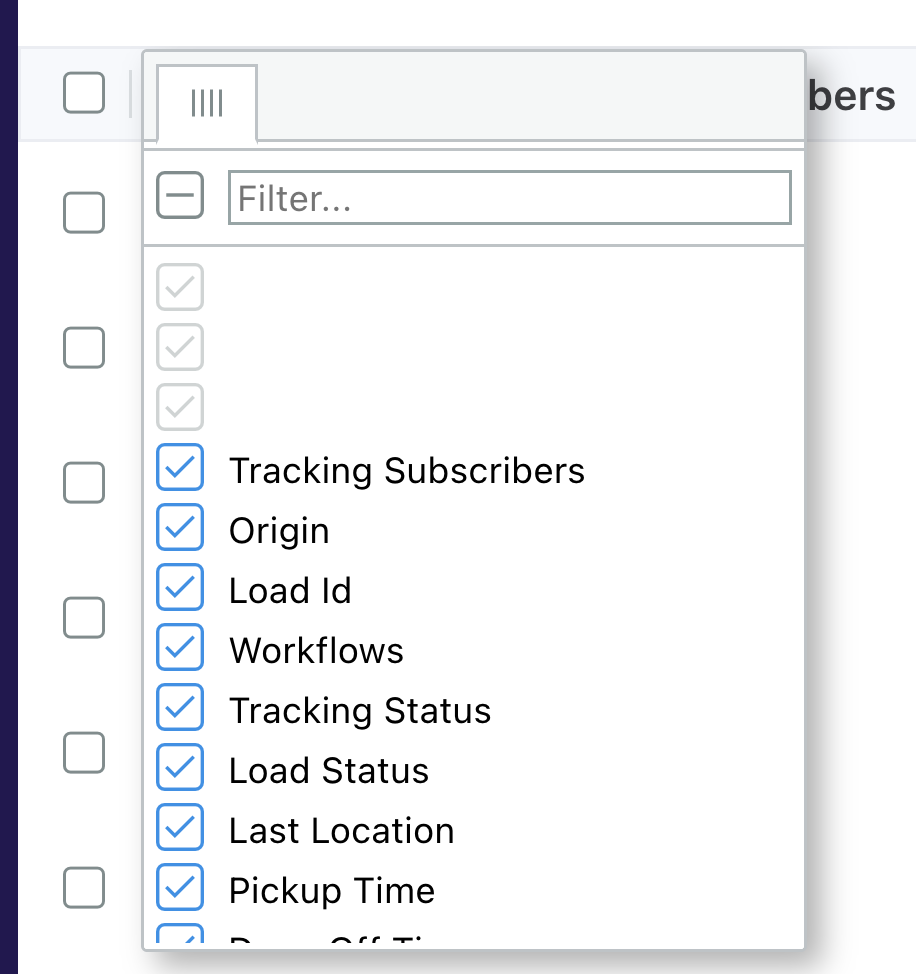 column options