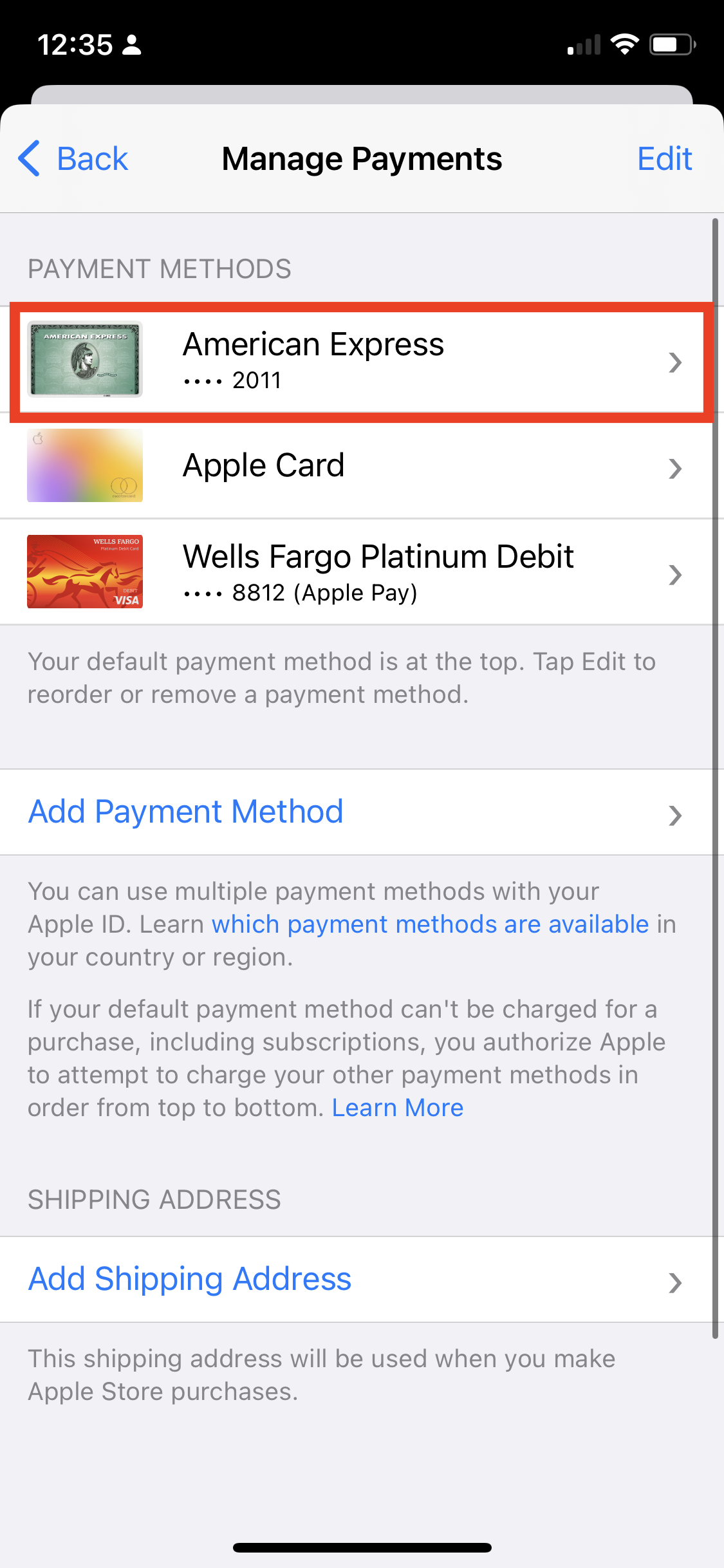 tap payment method